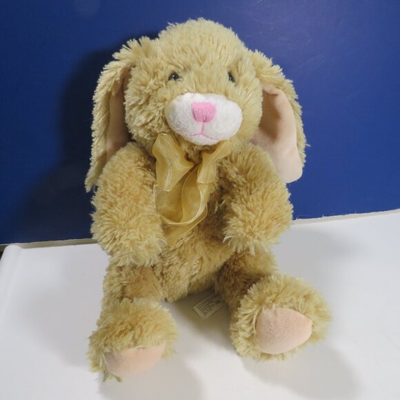 Tan Commonwealth Plush Rabbit Bunny with long hair 9" tall Easter - Picture 3 of 10